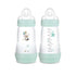 MAM 9 oz (2 Count), Easy Start Matte Anti-Colic Baby Bottles, Medium Flow Nipples, Unisex & Baby Boy Bottles