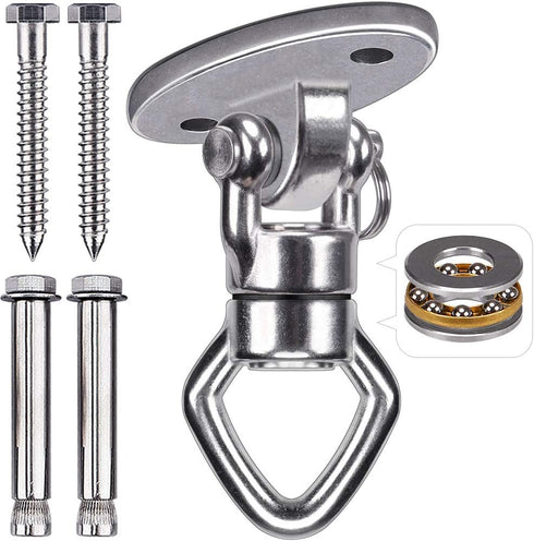 BeneLabel Swing Hanger, 800 LB Capacity with 2 Bearings, Safest Rotational Device for Aerial Silks, Yoga, Web Tree Swing