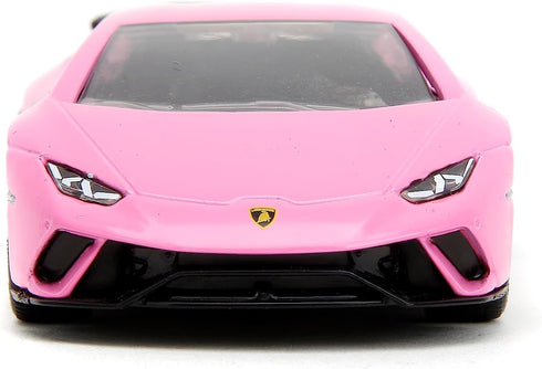 Pink Slips 1:32 Die-Cast Car, W1 Lamborghini Huracán Performante Toys for Kids and Adults in Glossy Pink