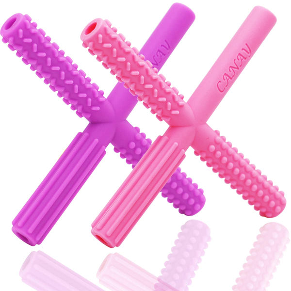 X Hollow Chew Tubes, Sensory Chew Toys for Autistic Children, 2 Pack, Teether Toys for Oral Motor Stimulation