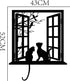 BIBITIME Tree Branch Fake Window Black Cats Wall Art Stickers - Vinyl Decals for Bedroom, Living Room & Nursery - 16.92