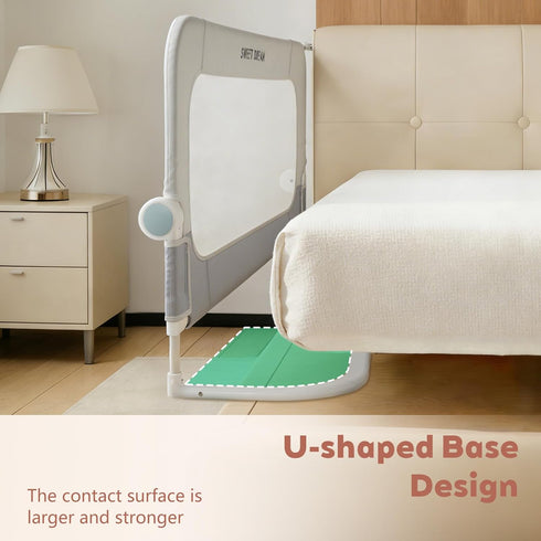 Lavilefora 59in Bed Rail for Toddlers, Folding Toddler Bed Rail Guard with Reinforced Anchor System & Sturdy Metal
