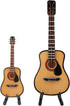 Miniature Guitar Model, Wooden Dollhouse Guitar with Stand and Case, Musical Instrument Home Decor (10CM)
