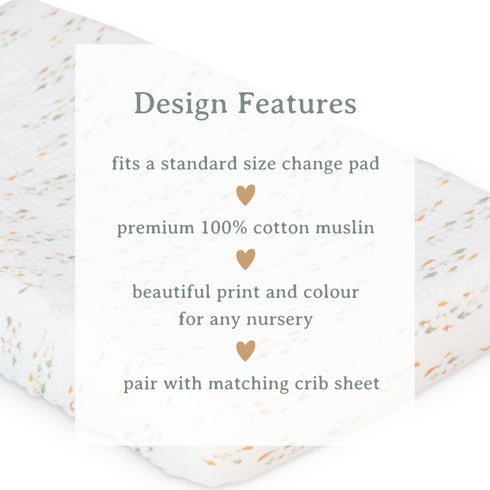 '-32"x17", 1 Pack Lulujo Muslin Change Pad Cover - Fitted Changing Pad Cover for Boys and Girls (Fish)