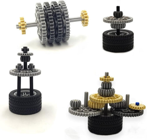 dspitwod Sets 8-14 Technical Gears Axle Pin Connectors - Rubble Wheels Connectors Rack Gear Screw Track Building Brick