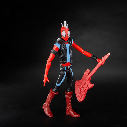 Spider-Man Marvel: Across The Spider-Verse Spider-Punk Toy, 6-Inch Action Figure with Guitar Accessory