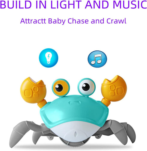 Crawling Crab Baby Toy, Fantastic Creatures Infant Sensory Tummy Time Toys for Learning to Crawl (Pink)