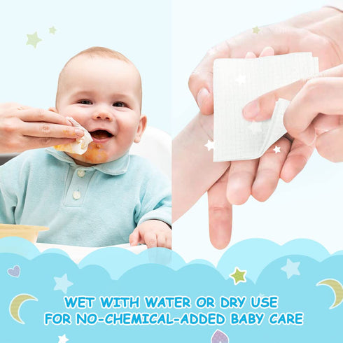 100% 600 Count Orighty Baby Dry Wipes - Super Soft & Gentle Baby Washcloths, Use Wet or Dry, Unscented Tissue