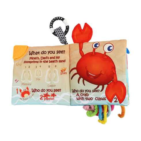0-6, 6-12, 12-18 Fish Baby Books Toys, Touch Feel Cloth Crinkle Books for Babies, Infant Toys Months,Early Learning