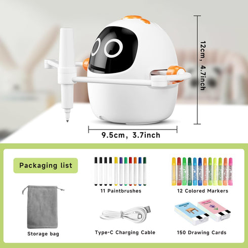220 3 4 5 6 7 8 Drawing Robot for Kids, Montessori Painting Learning Toys, Voice Interactive Educational Drawing