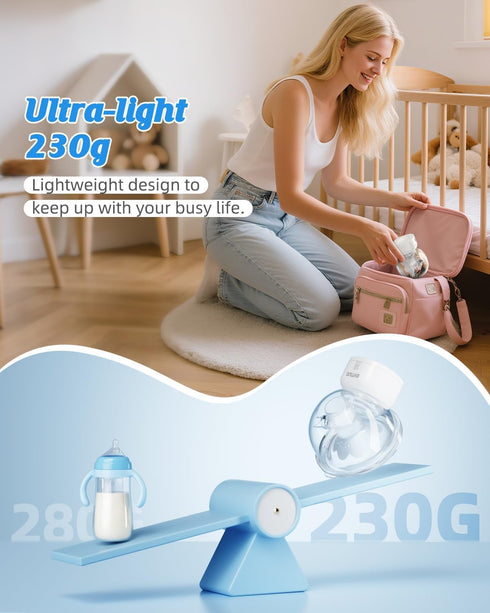 MY-376, 4 9 135 40dB, Electric Breast Pump with Models Wearable Breast Pump Hands Free for Travel & Home, Modes Levels