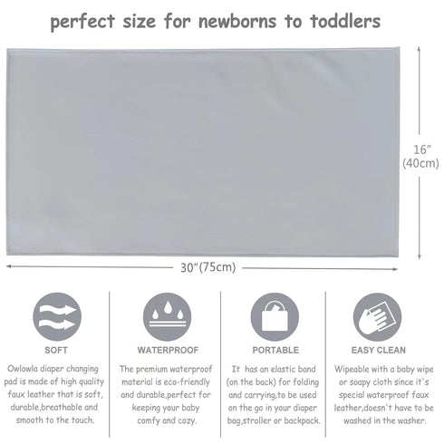 Owlowla Baby Diaper Changing Pad Portable Changing Mat Travel Changing Pad Liner for Baby and Small