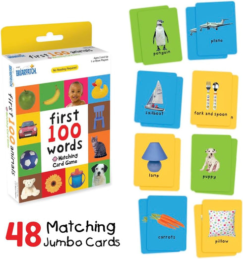 100 Briarpatch, First Words Matching Card Game, Based On Board Books by Roger Priddy, Preschool Learning for Kids