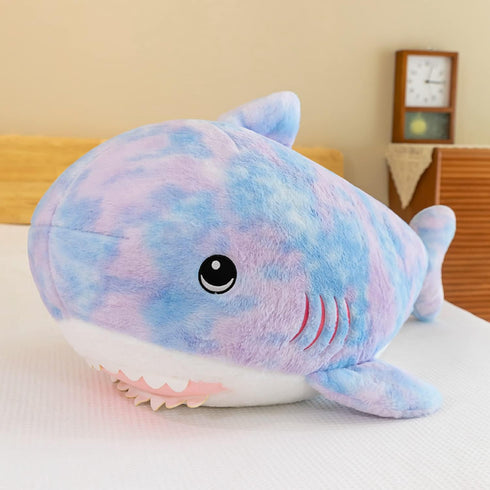 Plush Rainbow Shark Stuffed Animal, Colorful Shark Hugging Pillow, 26-Inch Plushies Gift for Kids and Lovers