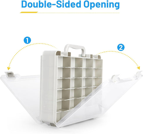 1/64 48-Slot Saichotoy Storage Case for Hot Wheels - Carrying Display Case for Scale Toy Cars, Double-Sided Transparent