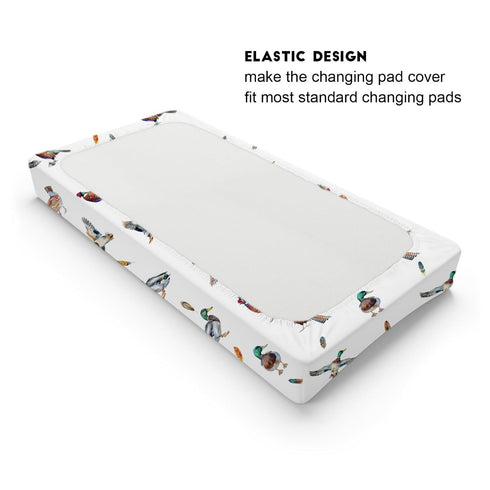 Country Duck Pheasant Baby Changing Pad Cover, Soft Breathable Stretch Fitted Diaper Change Table Pad Mats 32''x16''
