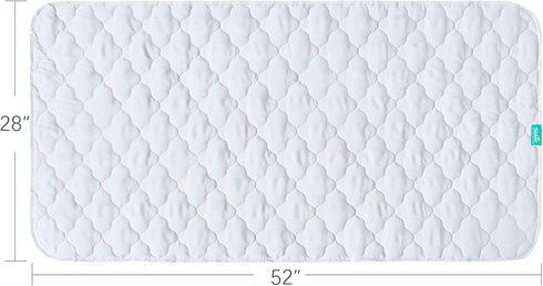 2 Pack 28" 52",Non-Slip Waterproof Crib Mattress Protector Pad x & Absorbent Mattress Pad for Baby Standard Crib/Bed