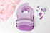 Silicone Baby Bibs Infant Toddler Feeding | Muted Purple Multi Set Pack Of 3 | Waterproof, Durable, Adjustable, Soft!