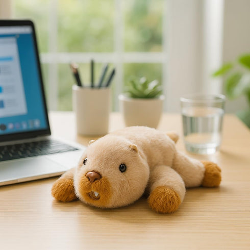 Cute Plush Beaver Toy - Soft Stuffed Animal for Kids' Birthdays