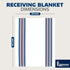 100% 30x40 6-Pack Linteum Textile Supply Hospital Receiving Blankets for Newborns Cotton, in, White w/Teal & Pink