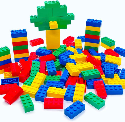 120Pieces Classic Building Bricks Toy Set 2x4 MOC Basic Parts Compatible with Major Brands STEM Toys for Kids 6+
