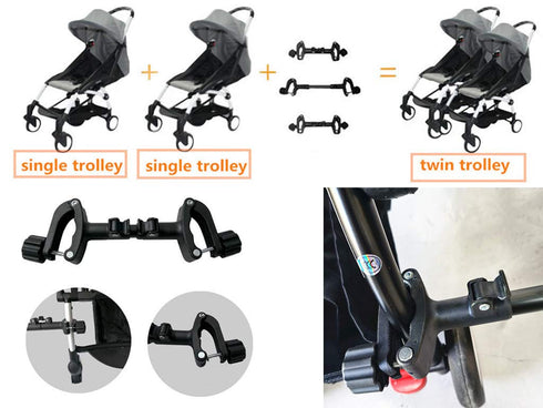 Smile Saki Twin Stroller Connector for Baby Fits Umbrella Strollers Babyzen YOYO Yoya Etc.. Turns Two Single Strollers
