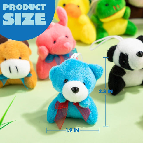 JOYIN Mini Animal Plush Toy Assortment, Small Animals Plush Keychain Decoration