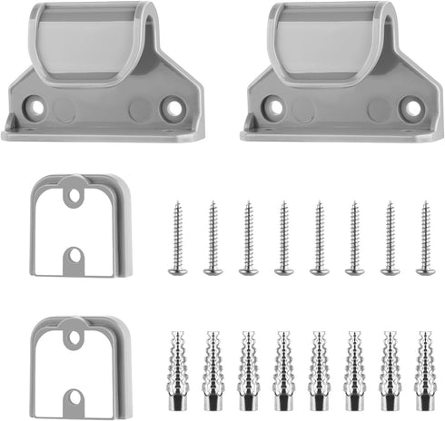 Retractable Baby Gate Replacement Parts Kit - Full Set Wall Mounting Hardware with Brackets, Anchors, and Screws (Grey)