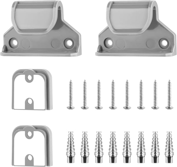 Retractable Baby Gate Replacement Parts Kit - Full Set Wall Mounting Hardware with Brackets, Anchors, and Screws (Grey)