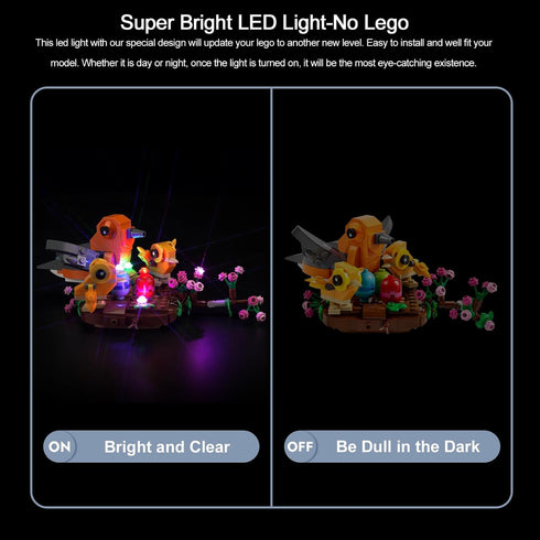 BrickBling Light Kit for Lego Bird’s Nest Building Kit, Décor Lights Compatible with Lego 40639 (Lights Only)
