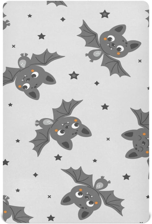 FJDENG Bat Cookies Crib Sheets for Boys Girls,Breathable Skin-Friendly Nursery Bedding Sheet for