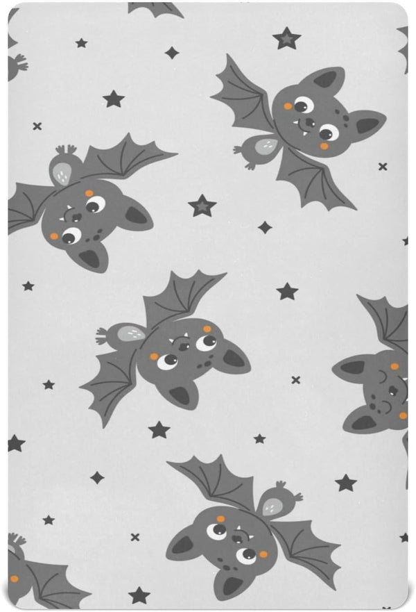 FJDENG Bat Cookies Crib Sheets for Boys Girls,Breathable Skin-Friendly Nursery Bedding Sheet for
