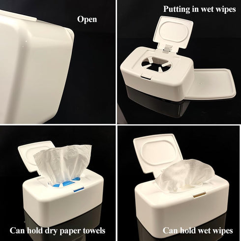 6.68 4.13 2.36 Inches MAGICLULU Refillable Baby Wipes Container Plastic Dispenser with Nonslip Base Portable Wet Tissue