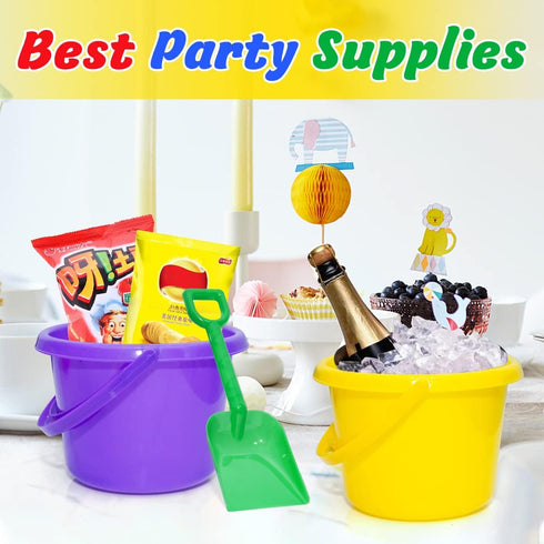 BeneFine 12 Pack 7.48 Inches -12 12 Set Sand Buckets and Shovels for Kids | Beach and Sand Toys at The Beach | Use