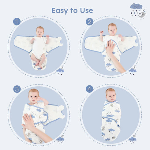 100% 0-3 3 Pack Yoofoss Baby Swaddles for Newborns Cotton, Adjustable Swaddle Months Newborn Swaddle Sack, Breathable