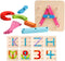 kizh Wooden Letter and Number Construction Activity Set Educational Preschool Toys Shape