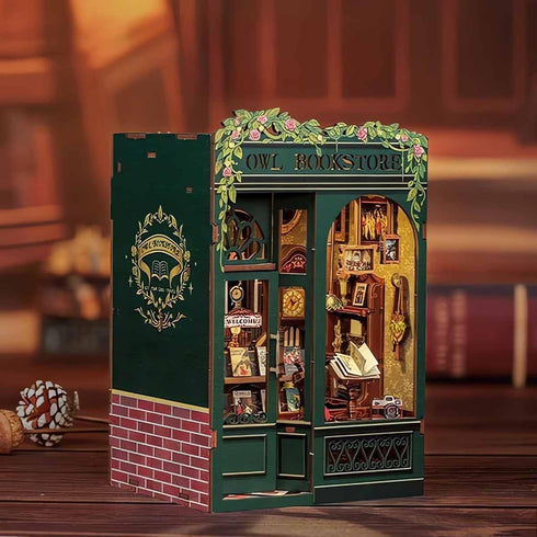Cozy Hands Craft DIY Miniature Kit Book Nook - Owl Bookstore | Enchanting Nocturnal Library | Whimsical Design, Vintage