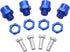 4Pack Share Goo Metal 12mm to 17mm Wheel Hex Drive Hub Adapter Conversion 15mm Offset Extension Compatible with Tamiya Axial RC4WD Traxxas HPI Himoto HSP 1/10 RC Car Buggy Truck Tires (Blue)