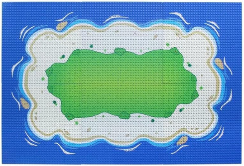 General Jim's Full Set Blue Beach and Water Road City Baseplates for Building Blocks Bricks