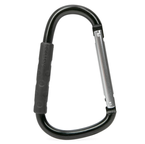 Nuby Large Handy Hook Carabiner Stroller Clip with Textured Soft Grip, Black