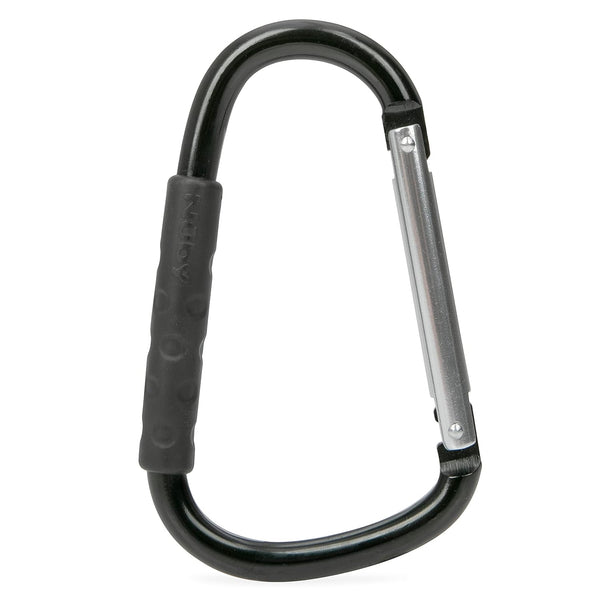 Nuby Large Handy Hook Carabiner Stroller Clip with Textured Soft Grip, Black
