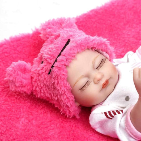 TERABITHIA Miniature 10" Realistic Beautiful Dreamer Newborn Baby Doll Kits, Silicone Full Body Washable