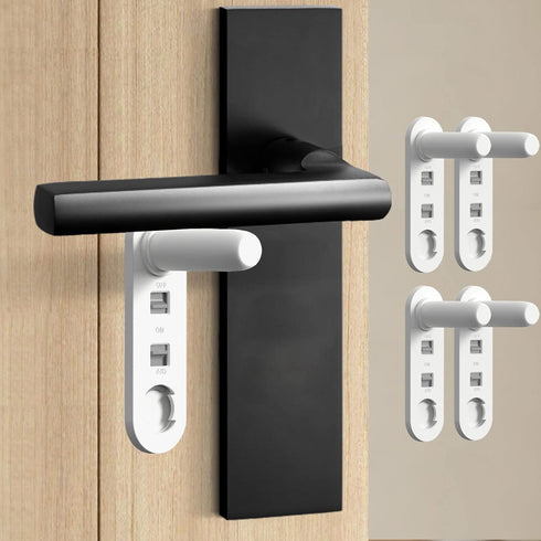 ILORVIUN Closet (White-Count 4) Childproof Sliding Glass Door Lock, Baby Safety Slide Window Locks for Kids Proof Patio