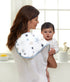 100% 4 22.5" 11"; 2-pack; aden + anais Classic Burpy Bib; Cotton Muslin; Soft Absorbent Layers; Multi-Use Burp Cloth