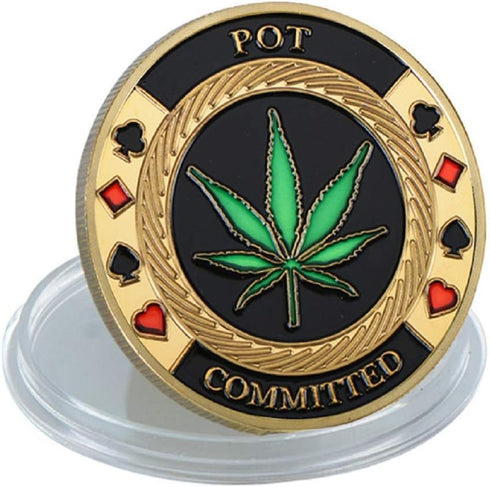 SW Poker Card-Guard Coin Collectibles - Golden Coin Chip Protector with Plastic Case, Great Gift for Collectors