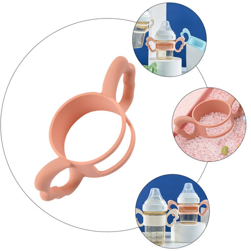 Soft Silicone Handle Feeding Bottle for Newborns - Anti-Colic Grip