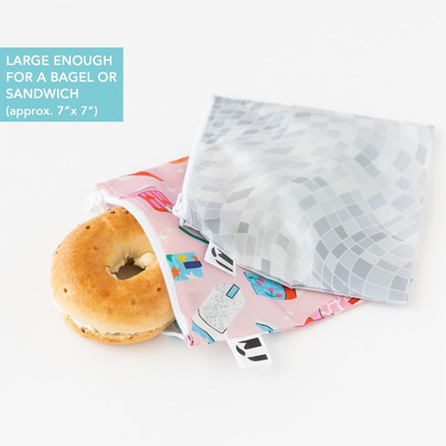 2-pack Bumkins Ruffle Apron Bib and Sandwich Bags, Waterproof Fabric
