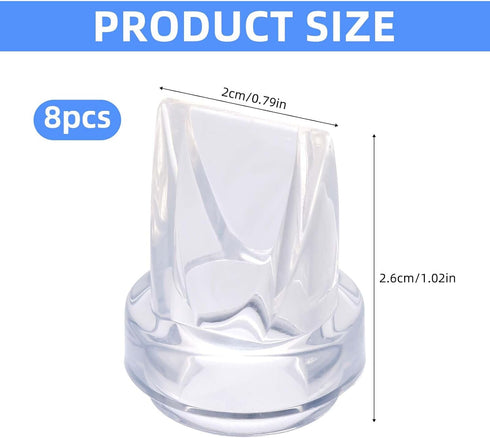 lasuroa 8pcs E10/S1/S1 MomMed S21/S32 Duckbill Valves, Soft Silicone Breast Pump Replacement Compatible with Eufy Pro