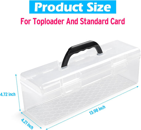 Toploader Storage Box, Large Trading Card Storage Box for 200 Toploaders, Plastic Case for 750 Cards