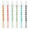 Pandaear 6 Pack Silicone Pacifier Clips, One Piece Design Teething Holder Clips for Boys & Girls, Binky Straps